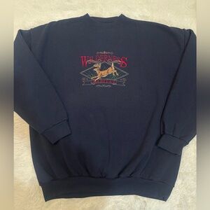 Vintage Tultex Wilderness Habitat Embroidered Buck Crewneck Sweater 90s Size XL